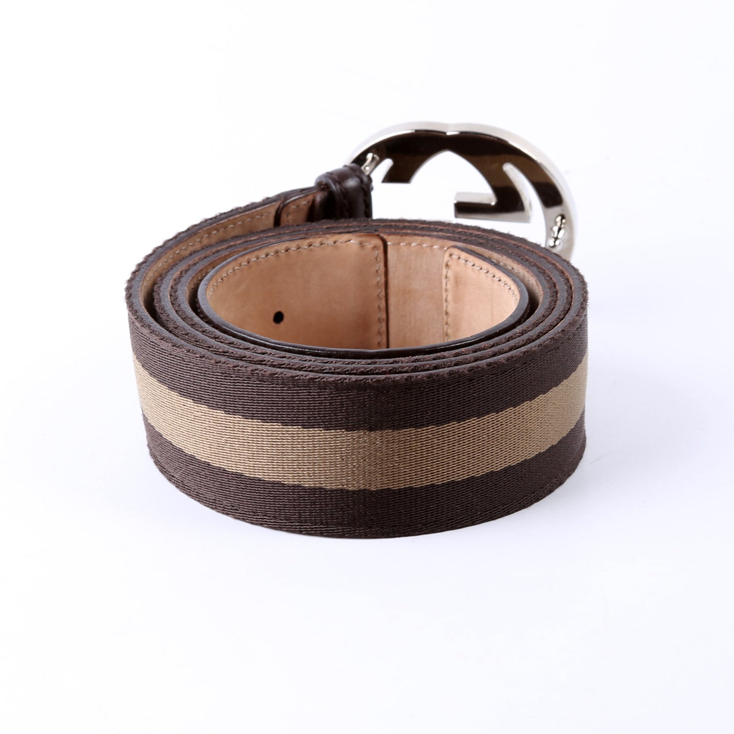 114984 Web Canvas Interlocking G Belt Size 105/42 Brown