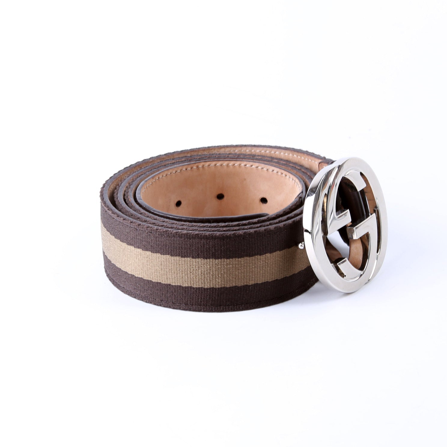 114984 Web Canvas Interlocking G Belt Size 105/42 Brown
