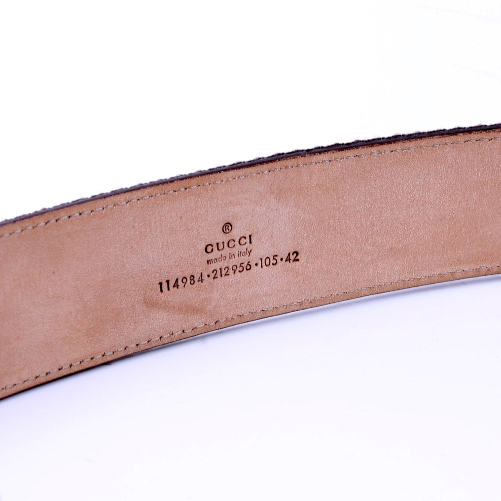 114984 Web Canvas Interlocking G Belt Size 105/42 Brown