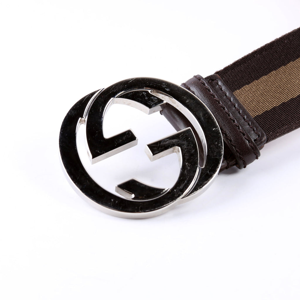 114984 Web Canvas Interlocking G Belt Size 105/42 Brown