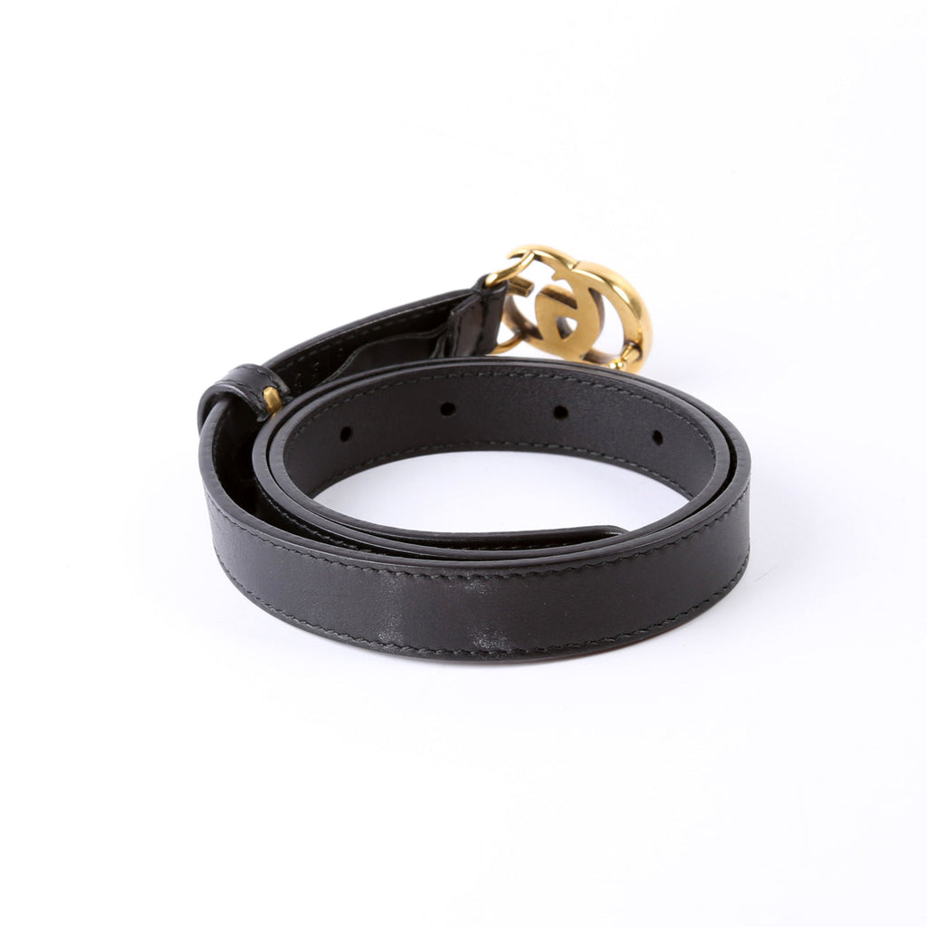 Gucci 409417 GG Marmont Thin Belt Size 65/26 Black