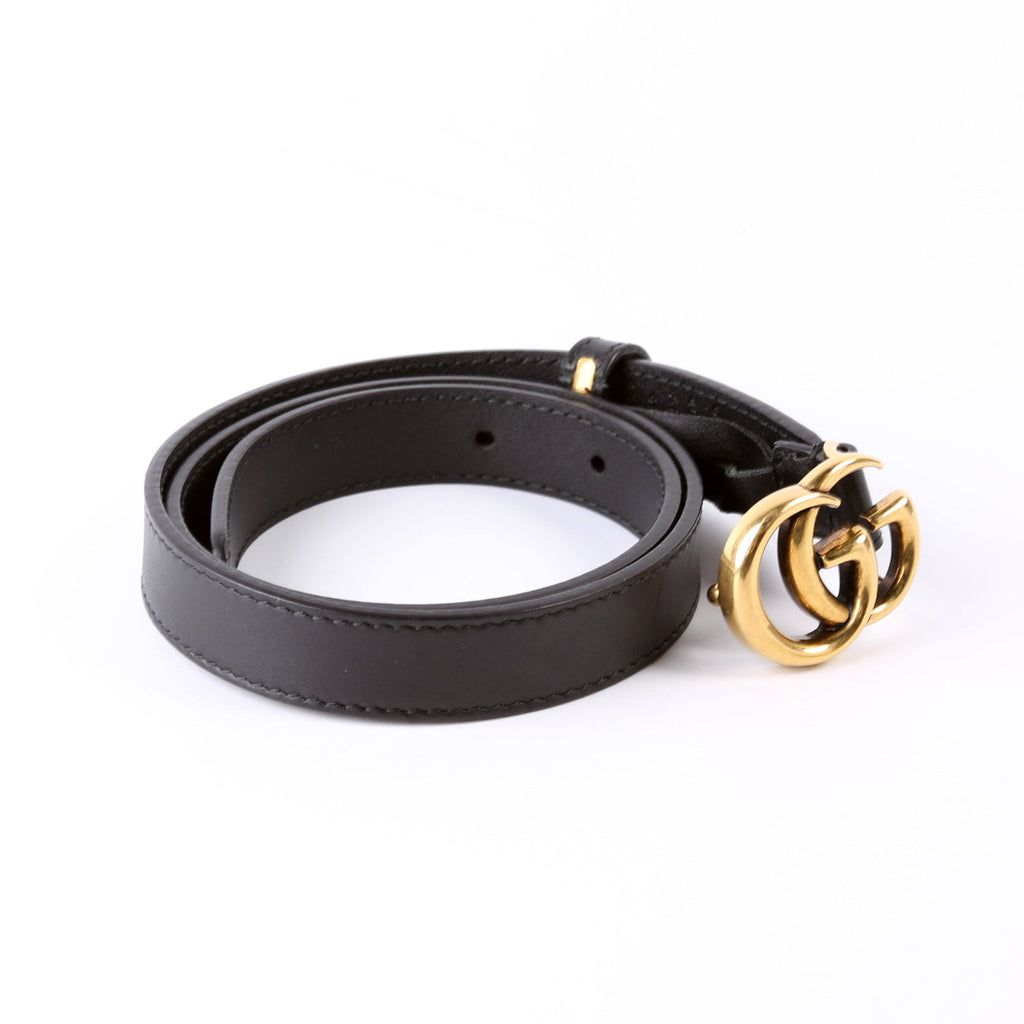 Gucci 409417 GG Marmont Thin Belt Size 65/26 Black