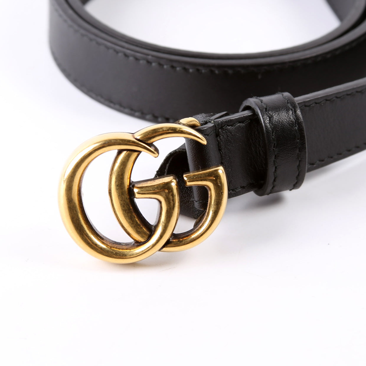 Gucci 409417 GG Marmont Thin Belt Size 65/26 Black