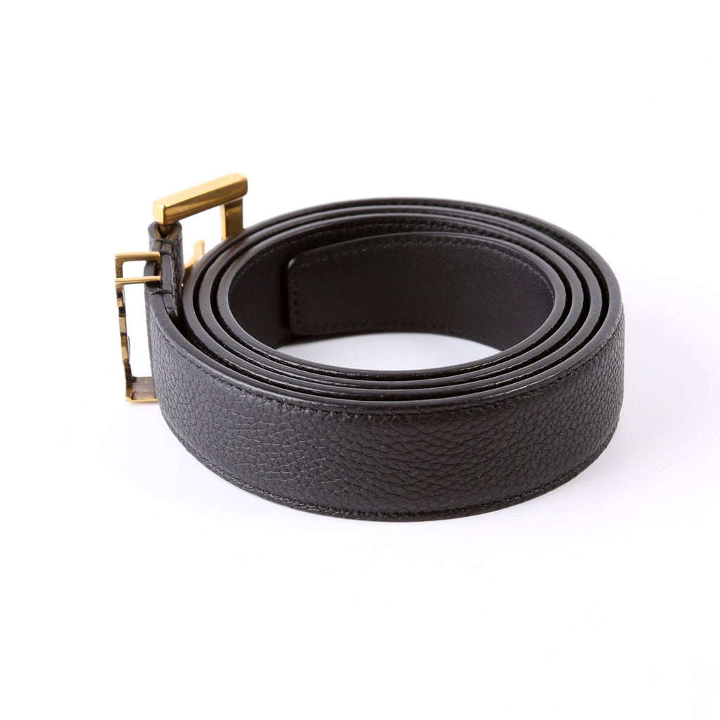 634440 Cassandre YSL Logo Sqaure Buckle Leather Belt Size 100