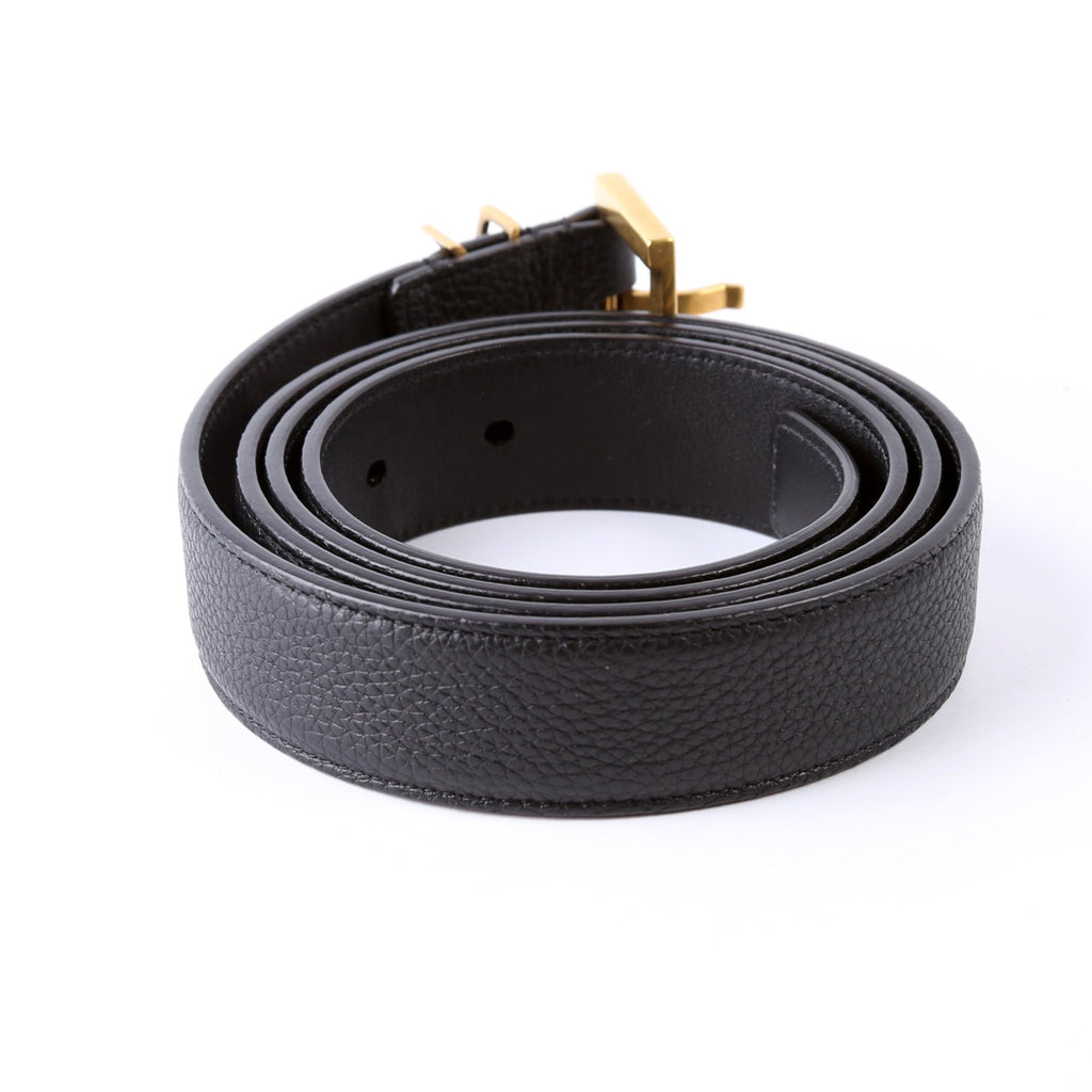 634440 Cassandre YSL Logo Sqaure Buckle Leather Belt Size 100