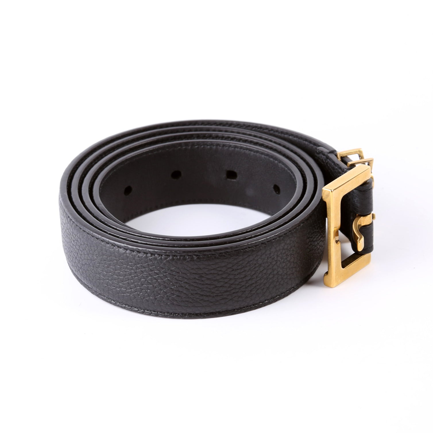 634440 Cassandre YSL Logo Sqaure Buckle Leather Belt Size 100
