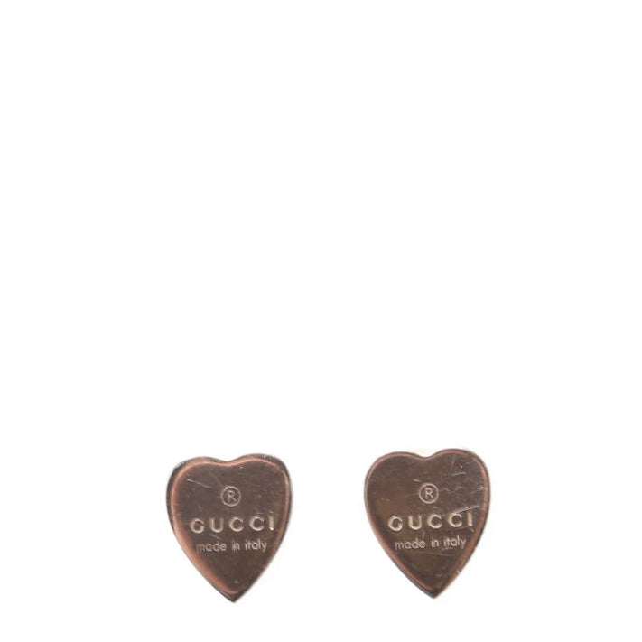 Gucci Trademark Logo Heart Studs Earrings