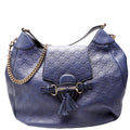 322226 Emily Leather Hobo Blue