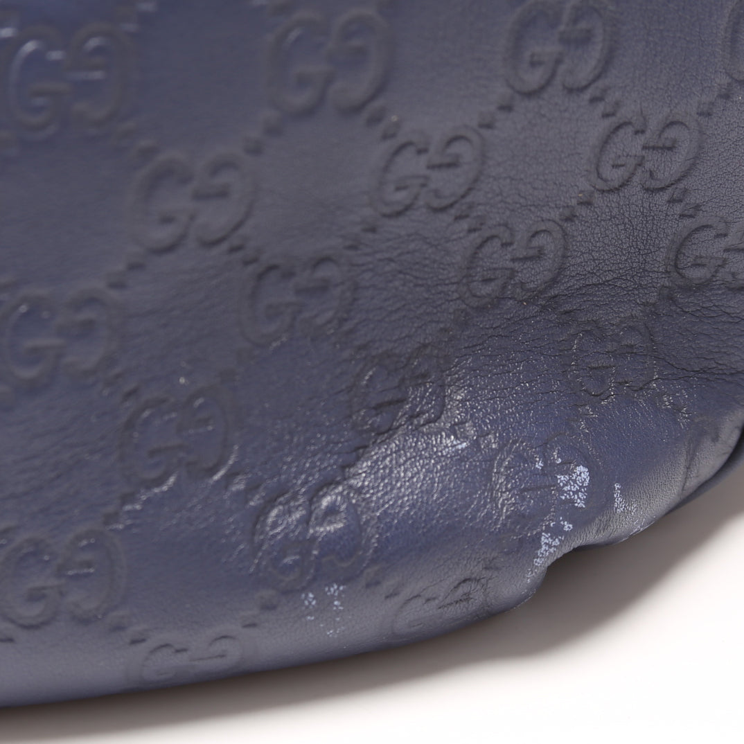 322226 Emily Leather Hobo Blue