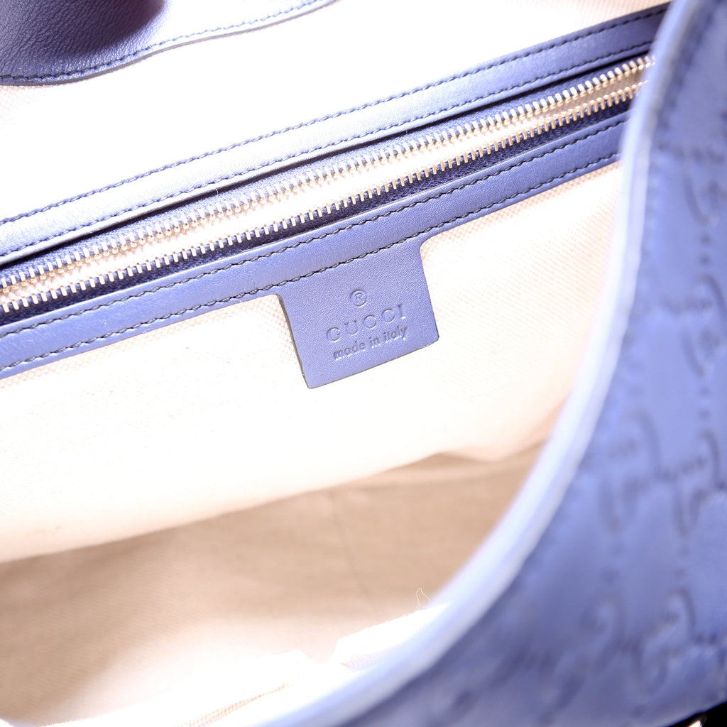 322226 Emily Leather Hobo Blue