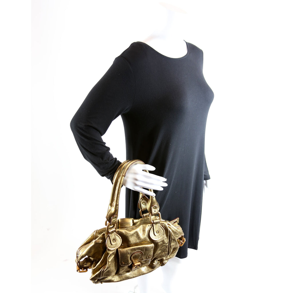 Paddington Shoulder Bag Metallic Gold