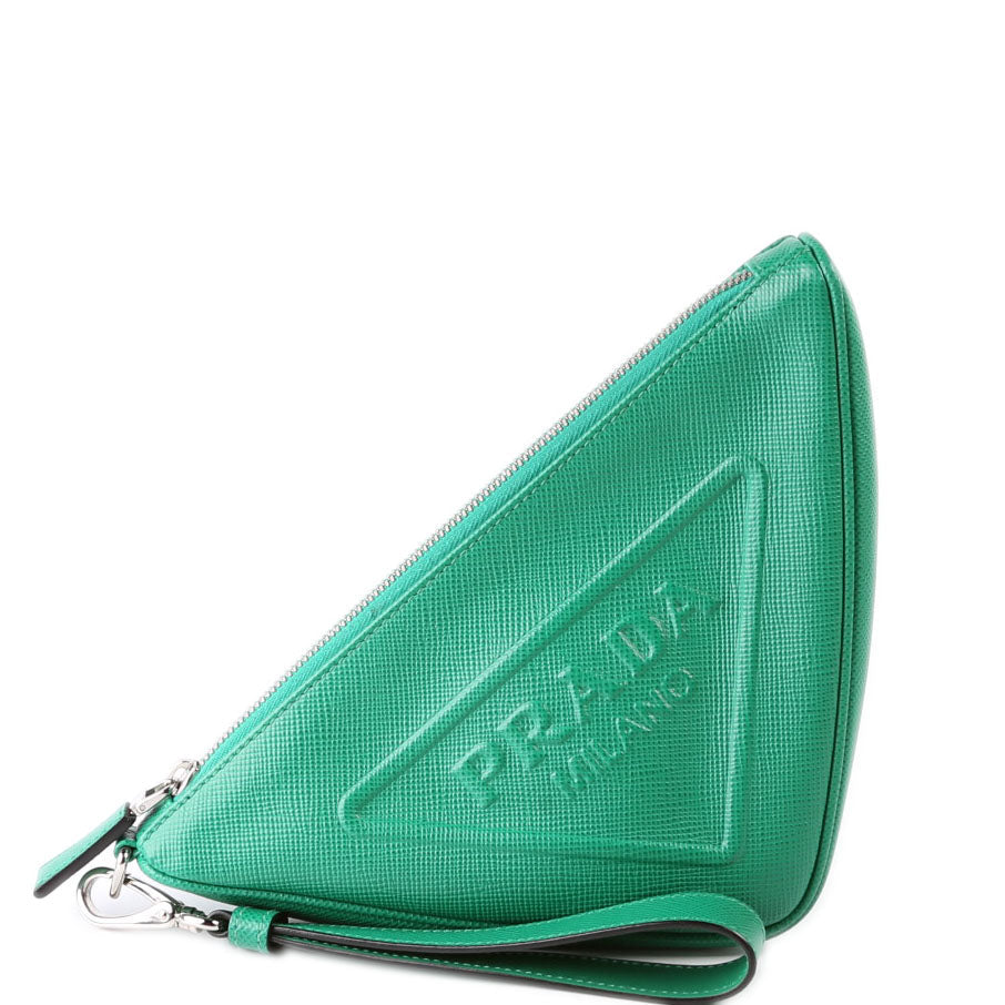 2NE054 Saffiano Triangle Wristlet Pouch