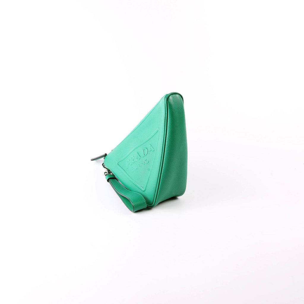 2NE054 Saffiano Triangle Wristlet Pouch
