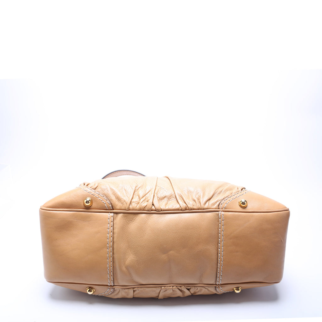 211966 Calfskin Jockey Hobo Large Tan