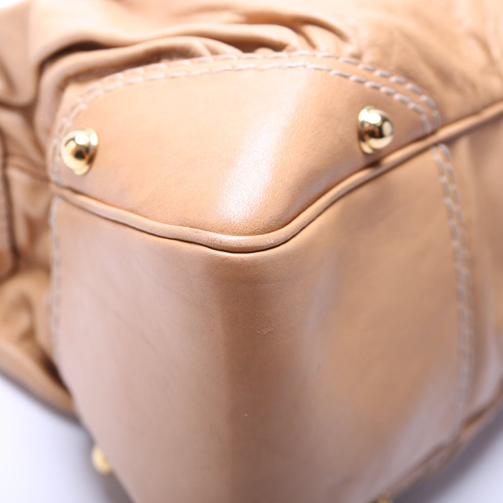 211966 Calfskin Jockey Hobo Large Tan