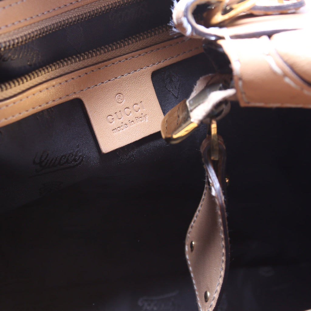 211966 Calfskin Jockey Hobo Large Tan