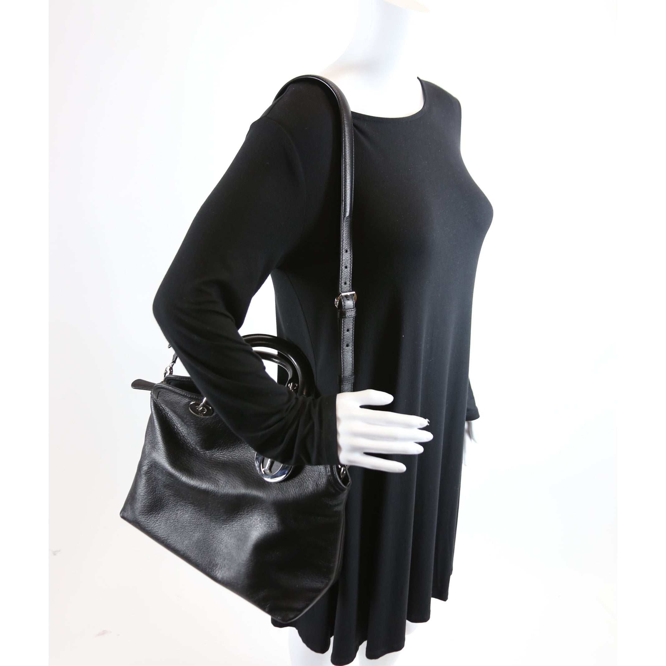 Granville Medium Leather Tote Black