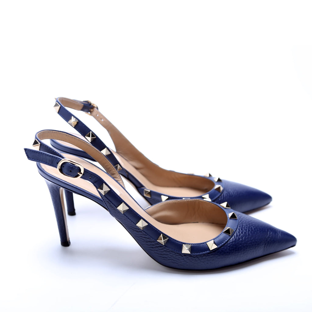 Rockstud Slingback 85MM Pumps Size 38.5