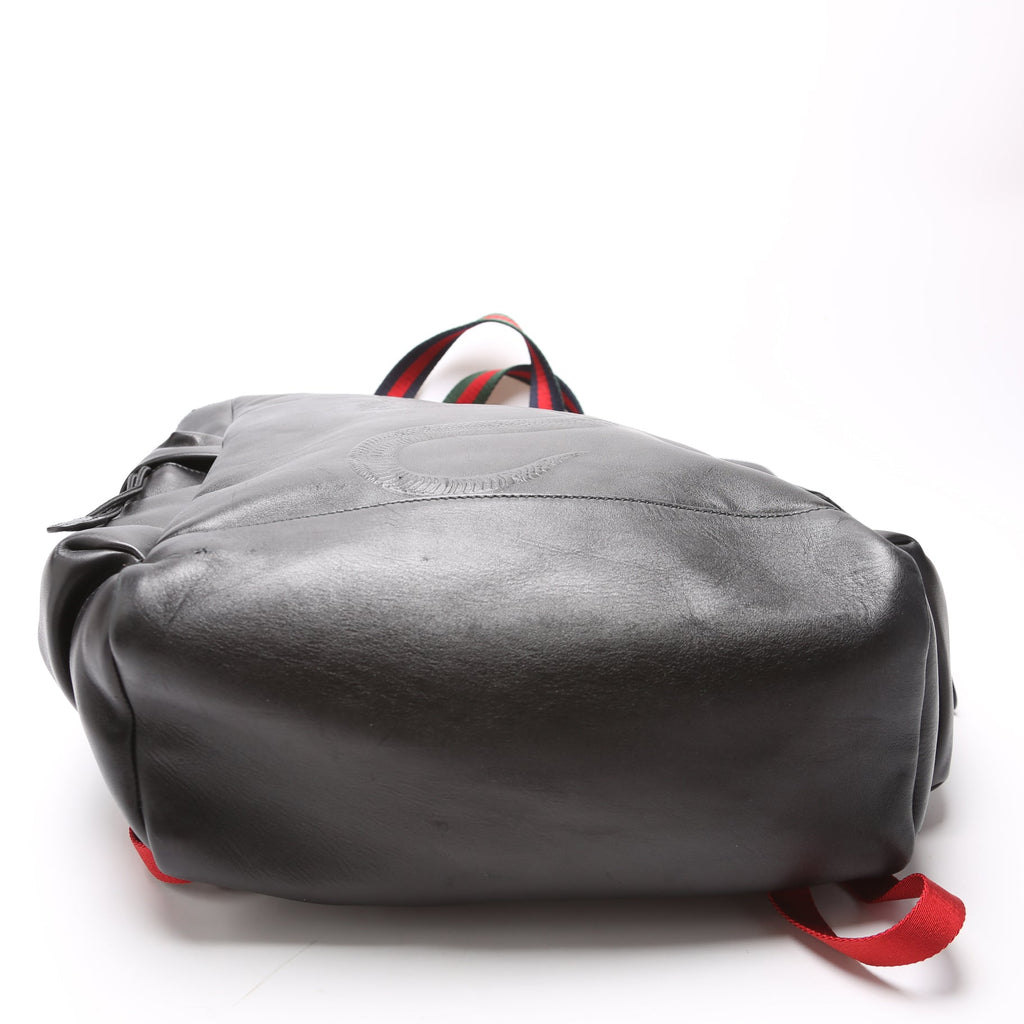 450979 King Snake Leather Drawstring Backpack