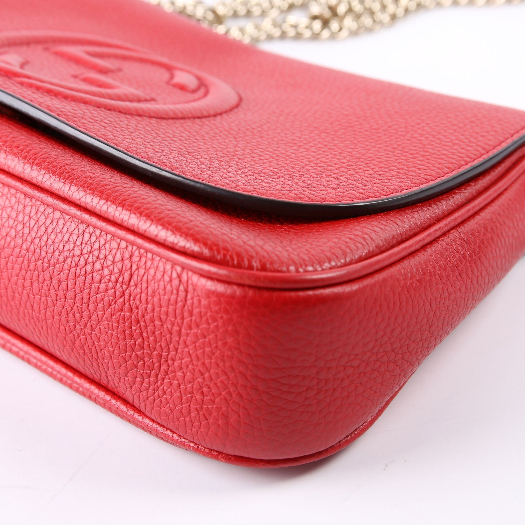Gucci 536224 Soho Chain Tassel Flap Red