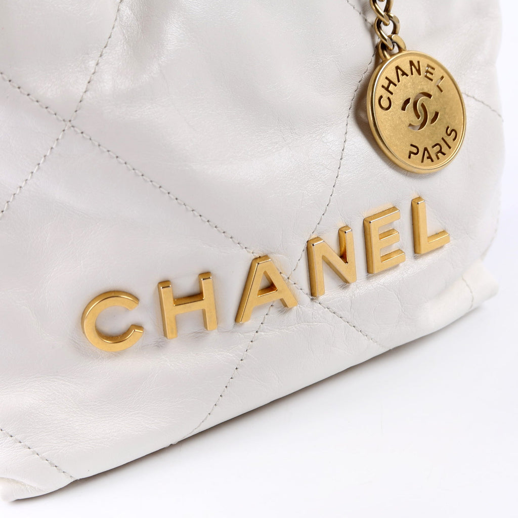Chanel 22 Mini Quilted Calfskin RFID White