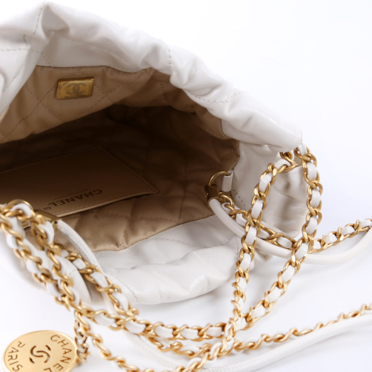 Chanel 22 Mini Quilted Calfskin RFID White