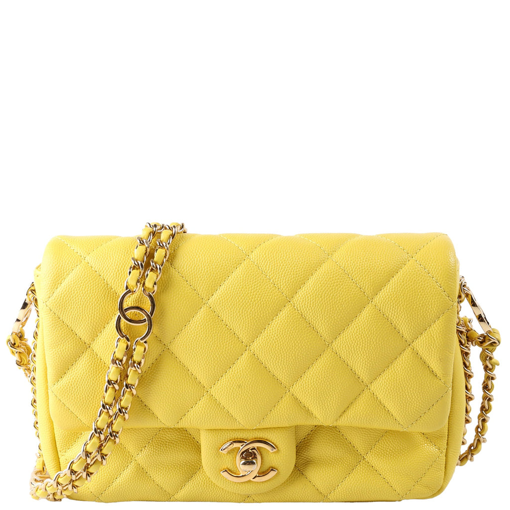 Mini CC You Flap Caviar RFID Yellow