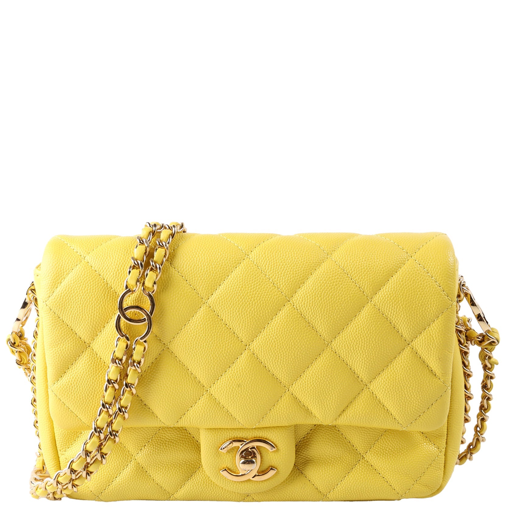 Mini CC You Flap Caviar RFID Yellow