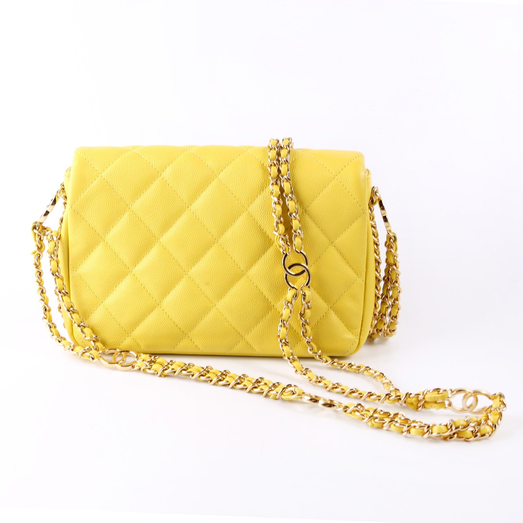 Mini CC You Flap Caviar RFID Yellow
