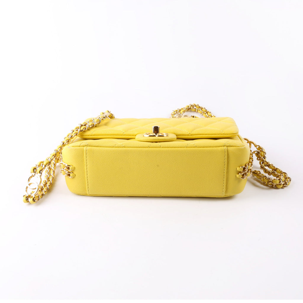 Mini CC You Flap Caviar RFID Yellow