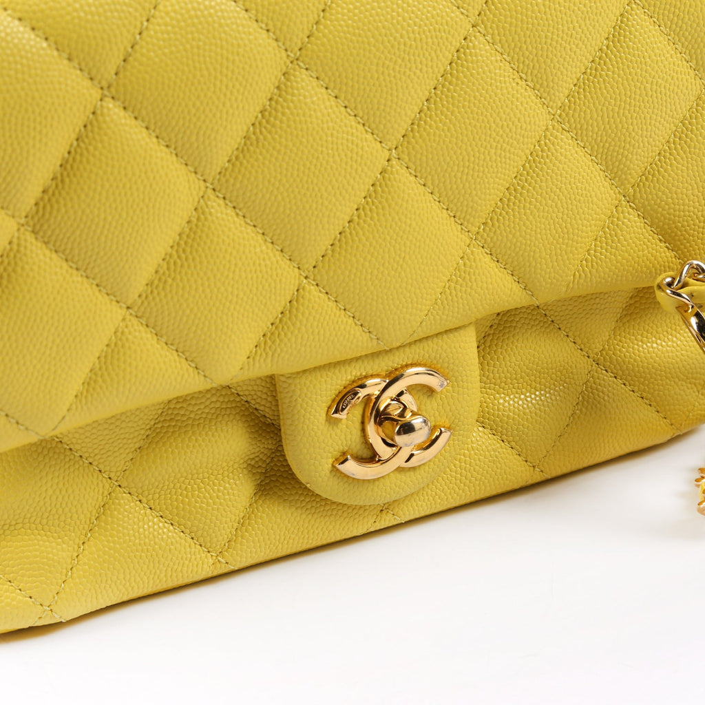 Mini CC You Flap Caviar RFID Yellow