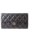 Classic Flap Wallet Long Caviar Black