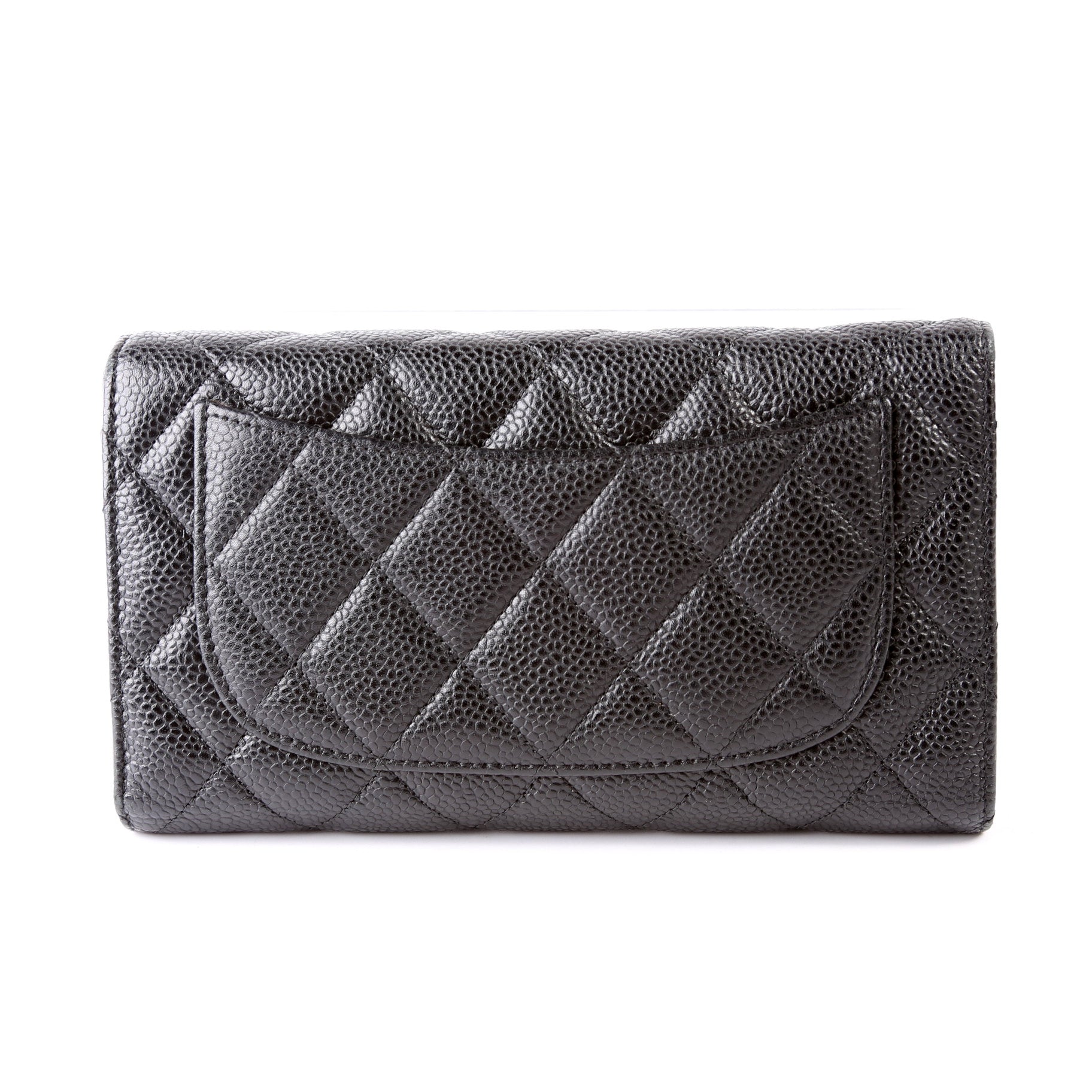 Classic Flap Wallet Long Caviar Black