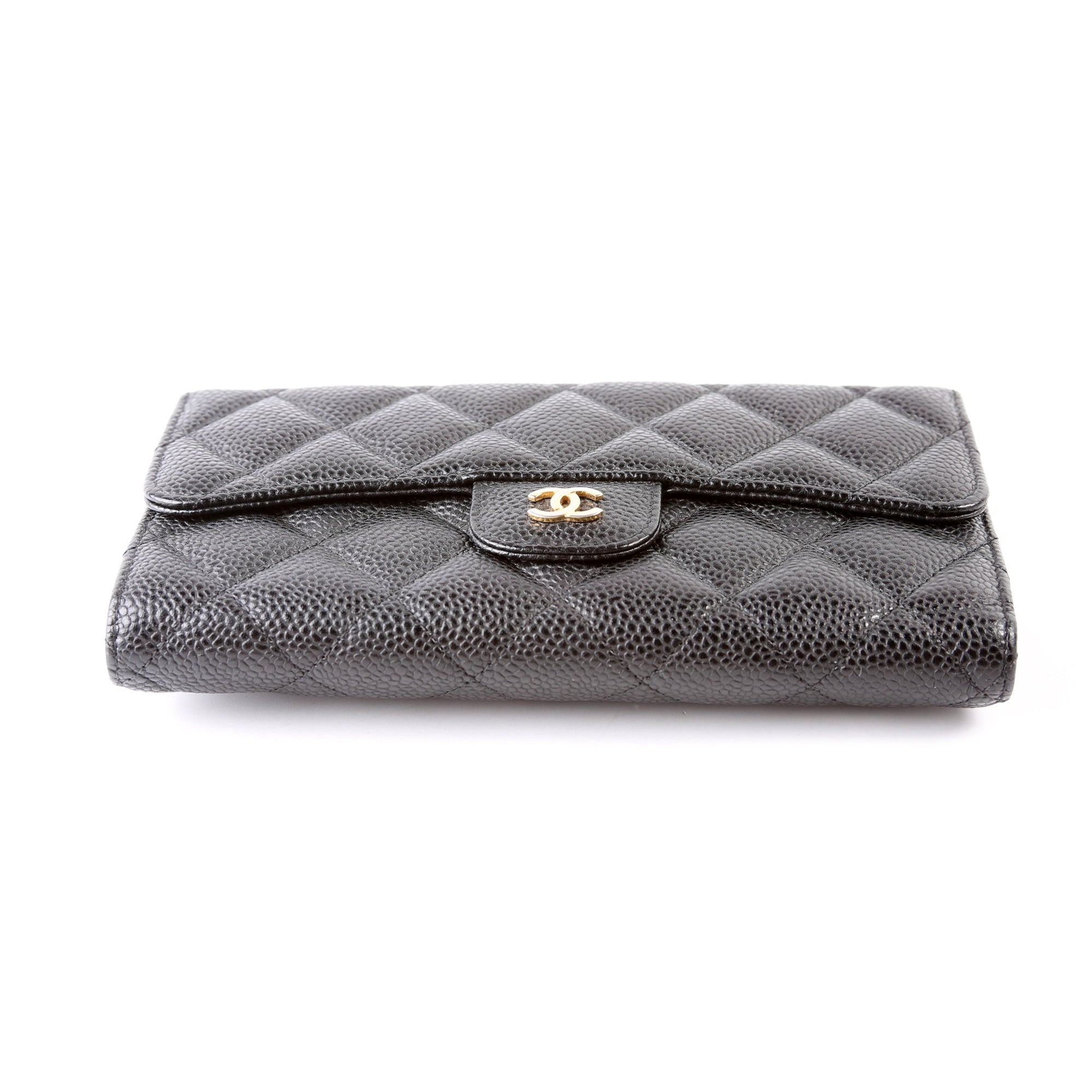 Classic Flap Wallet Long Caviar Black