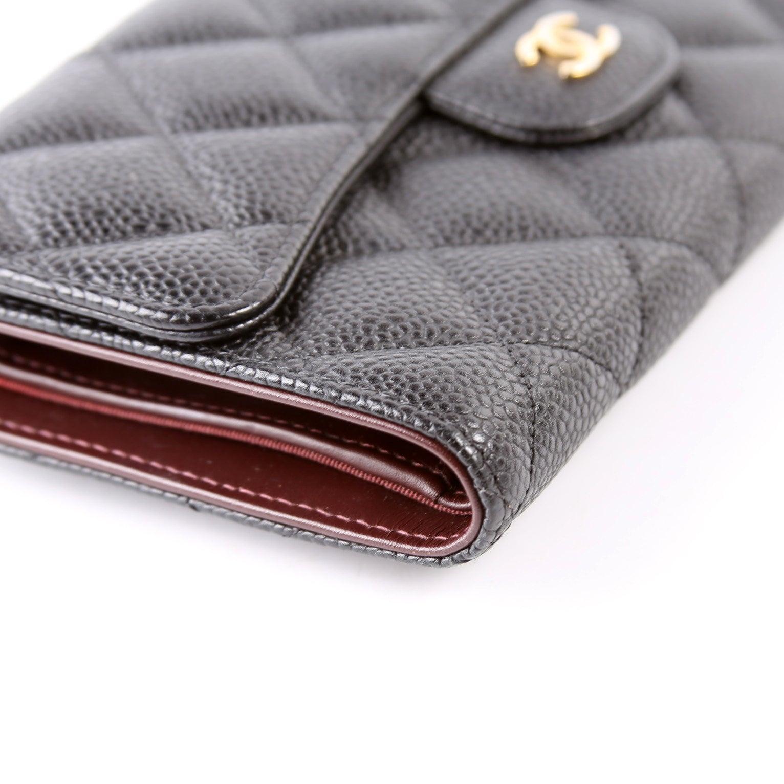 Classic Flap Wallet Long Caviar Black