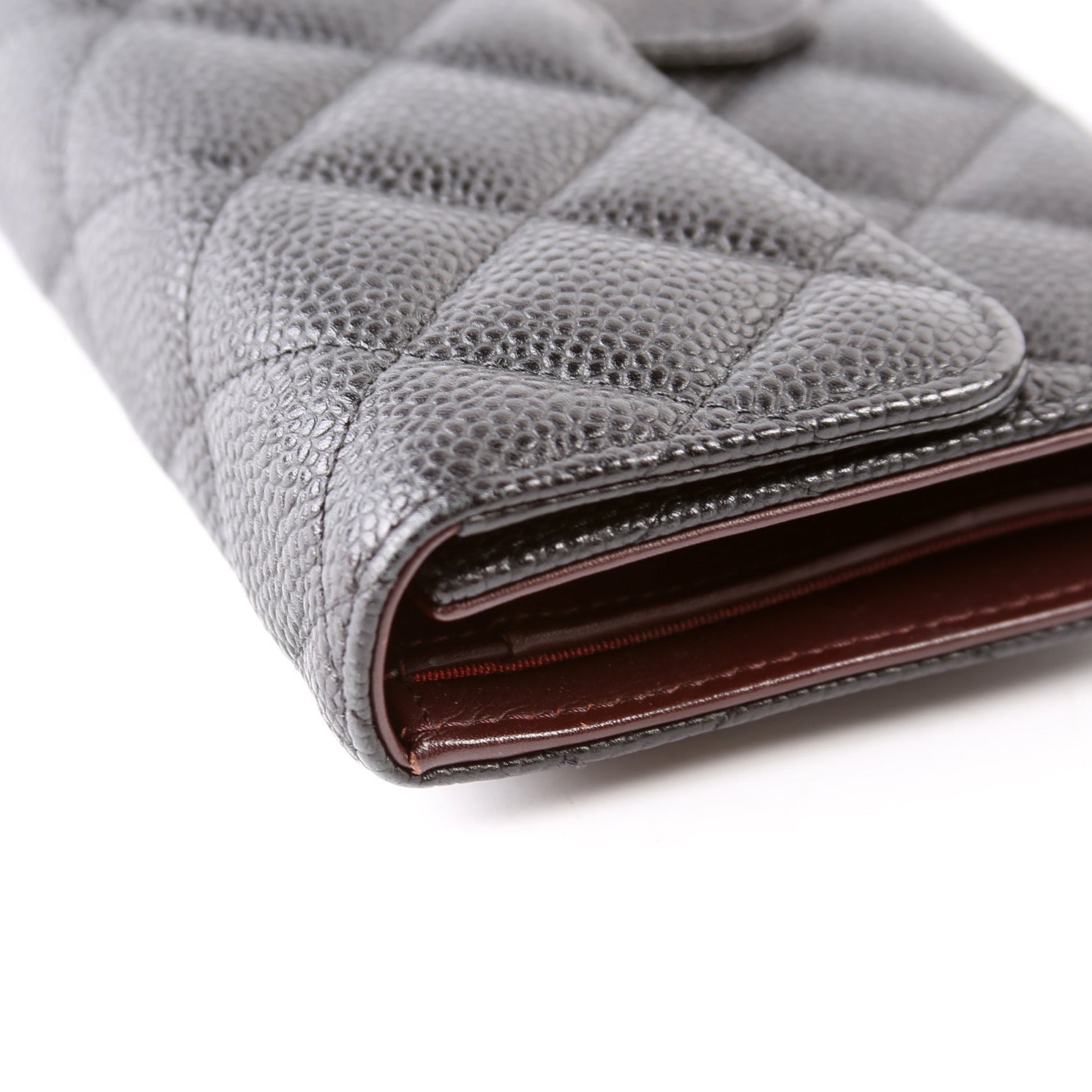 Classic Flap Wallet Long Caviar Black