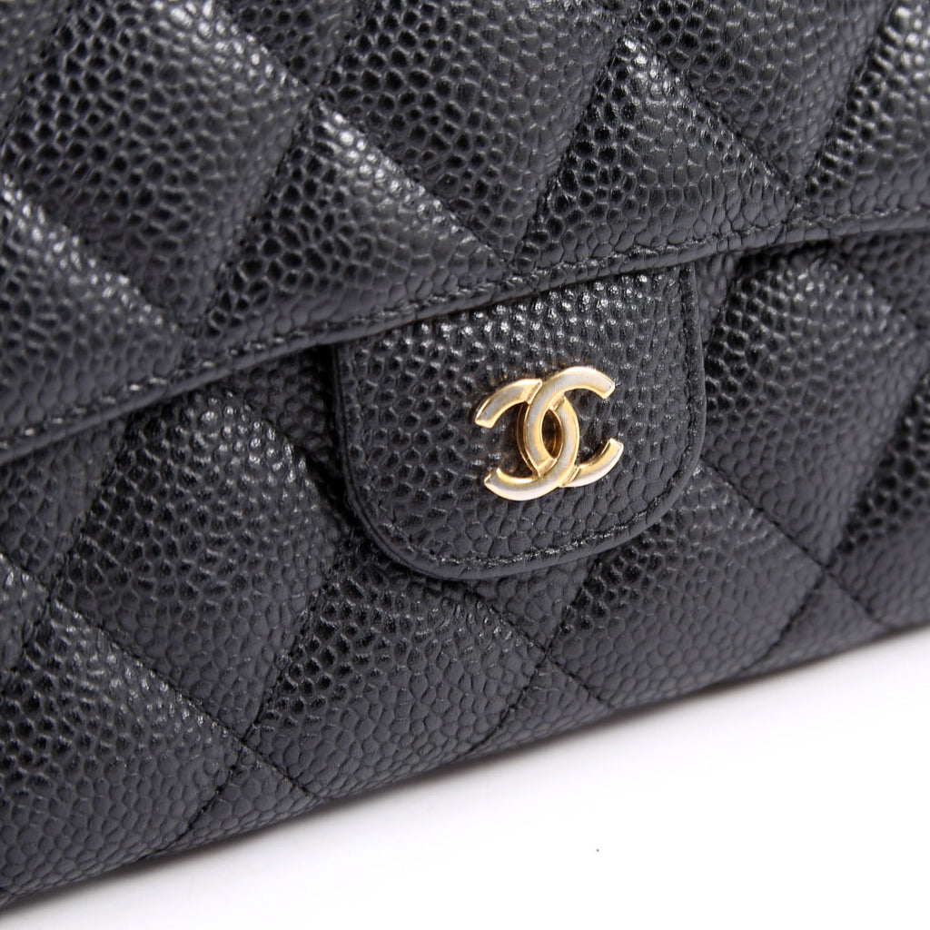 Classic Flap Wallet Long Caviar Black