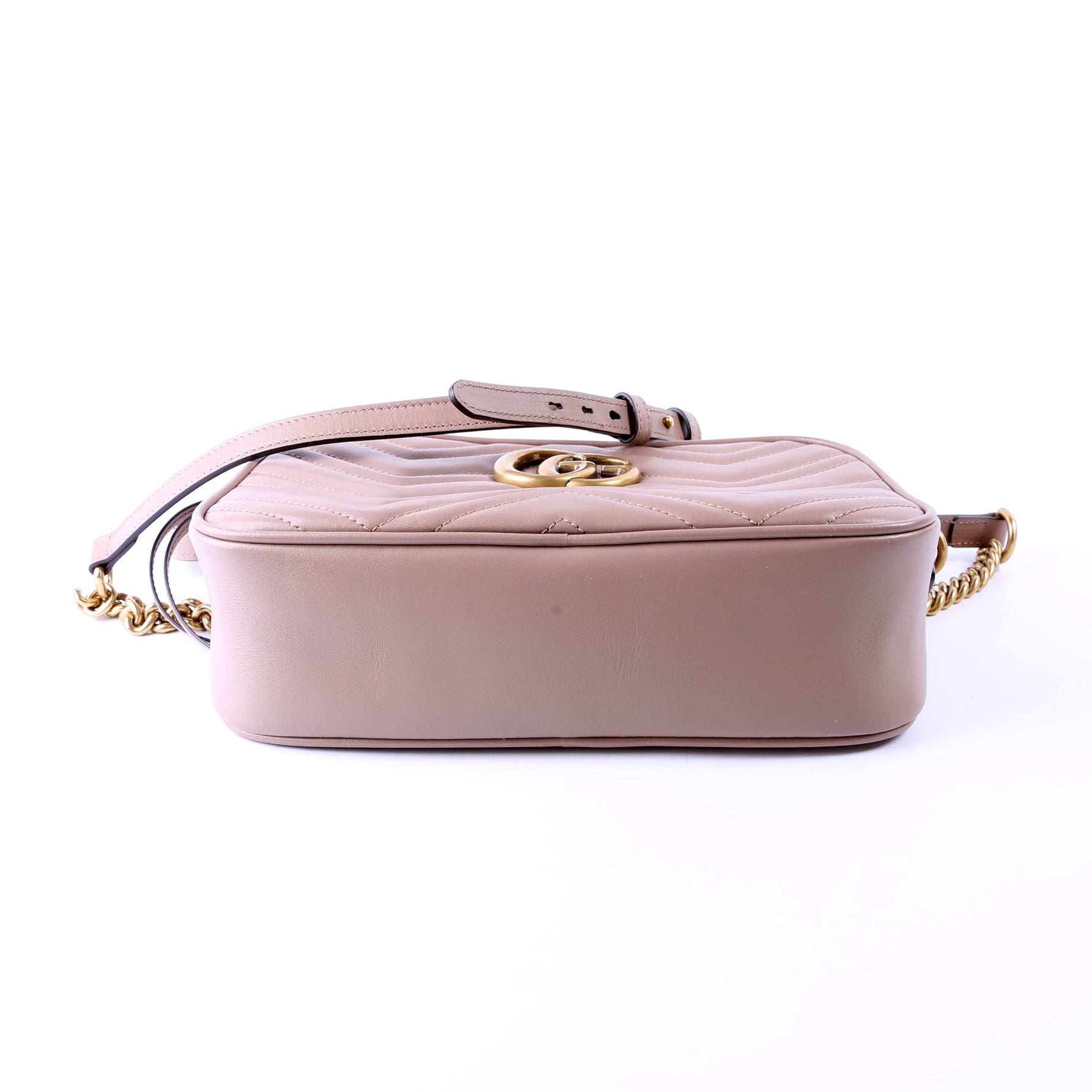 447632 Marmont Small Leather Camera Beige