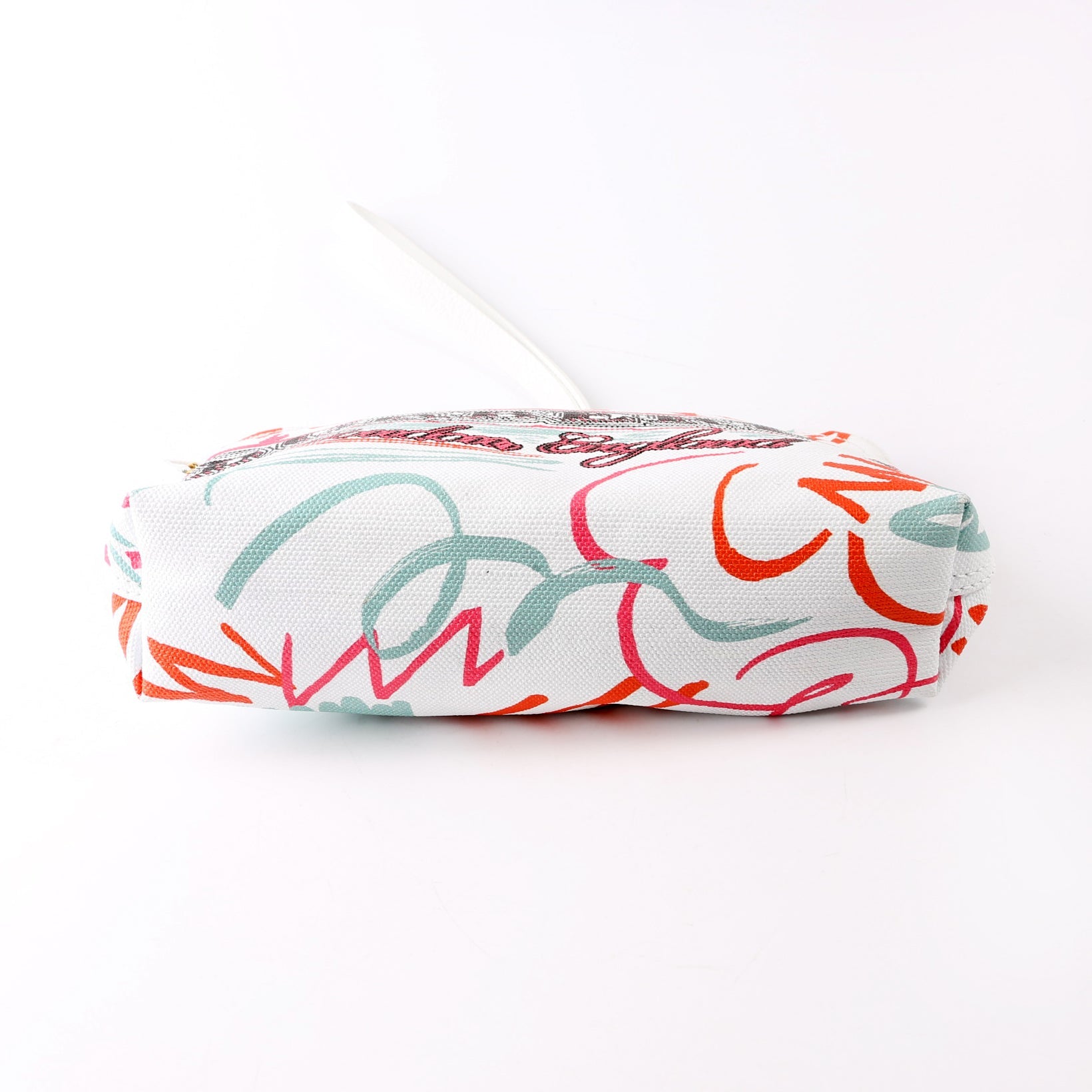 Coated Canvas Sketchbook Doodle Wristlet White/Multicolor