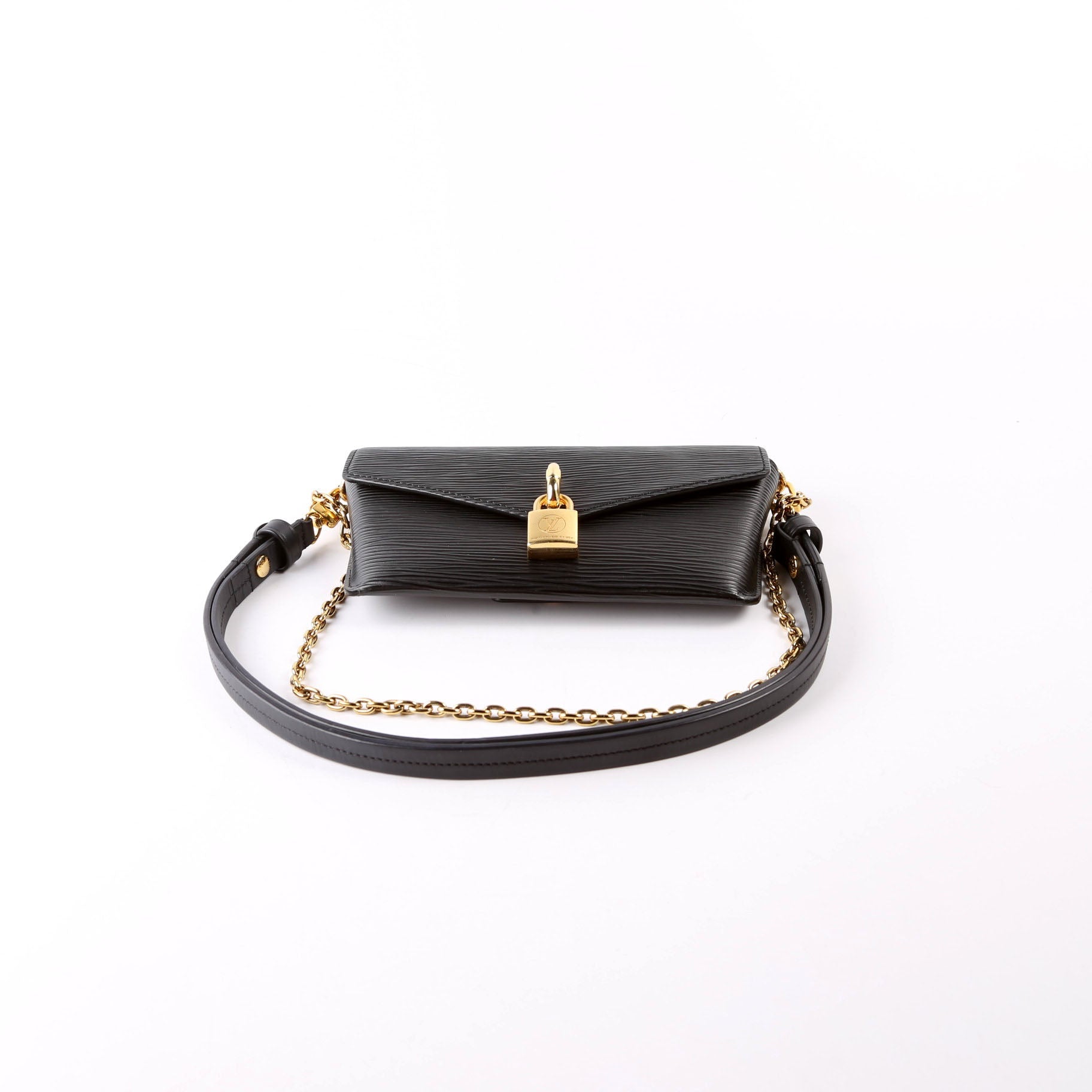Padlock on Strap Epi Black