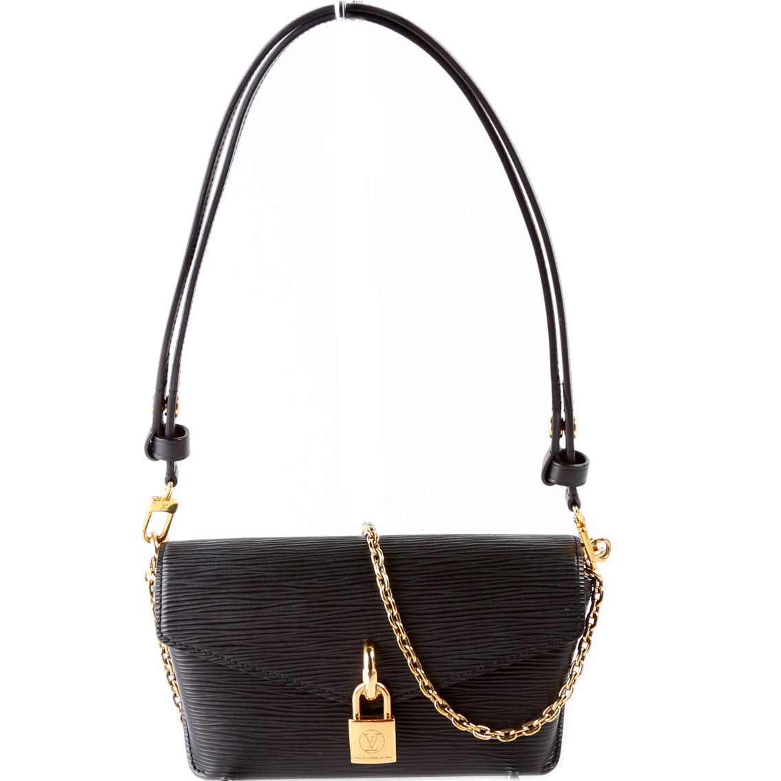 Padlock on Strap Epi Black