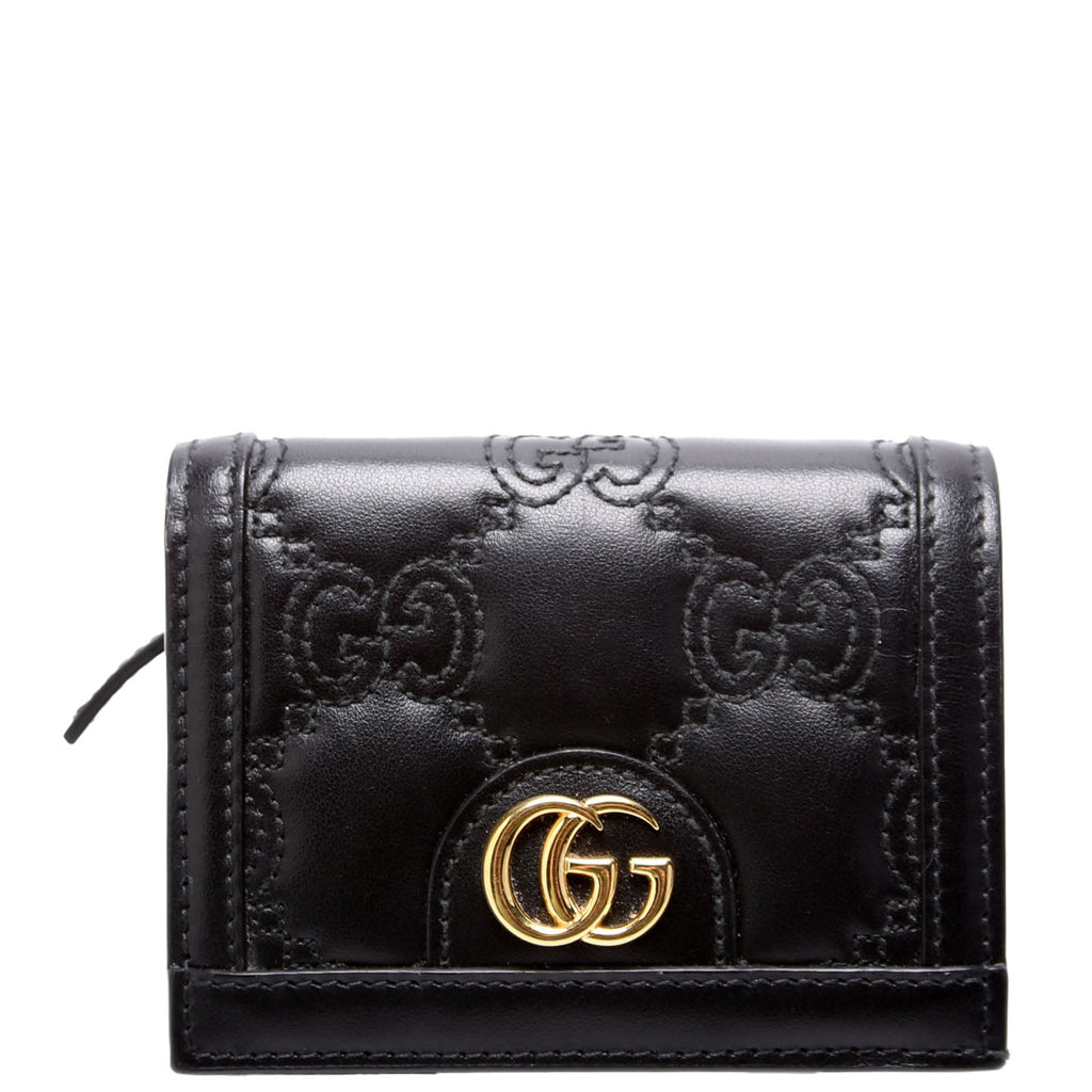 723786 GG Matelasse Card Case Black