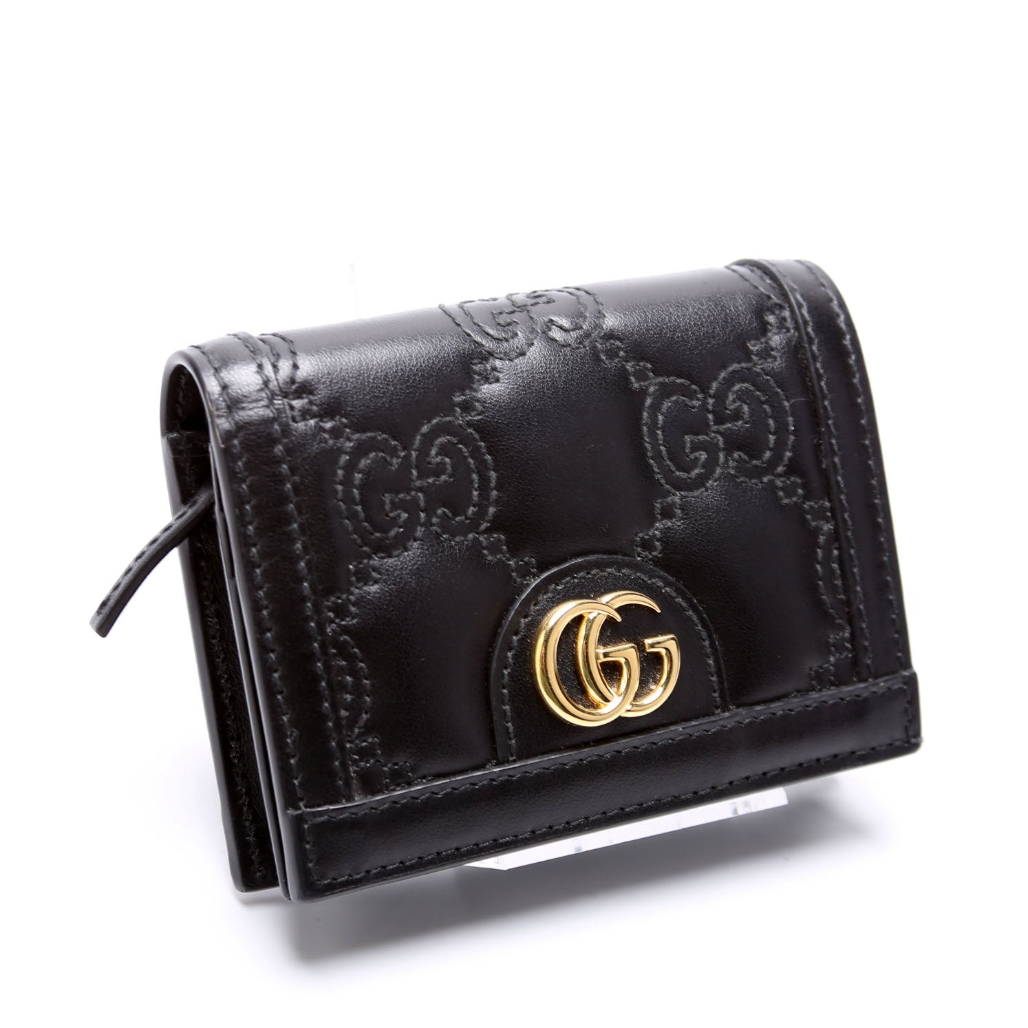 723786 GG Matelasse Card Case Black