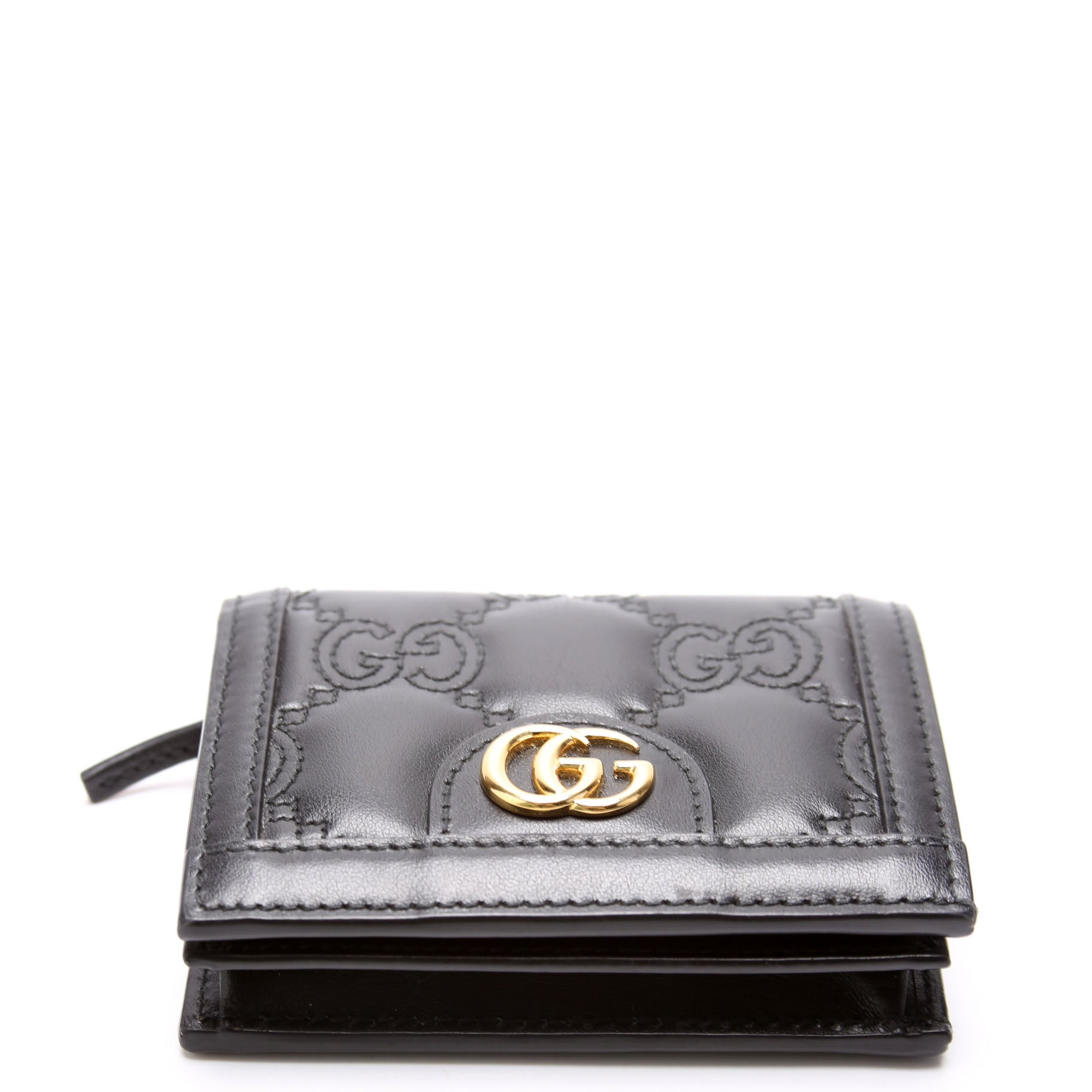 723786 GG Matelasse Card Case Black