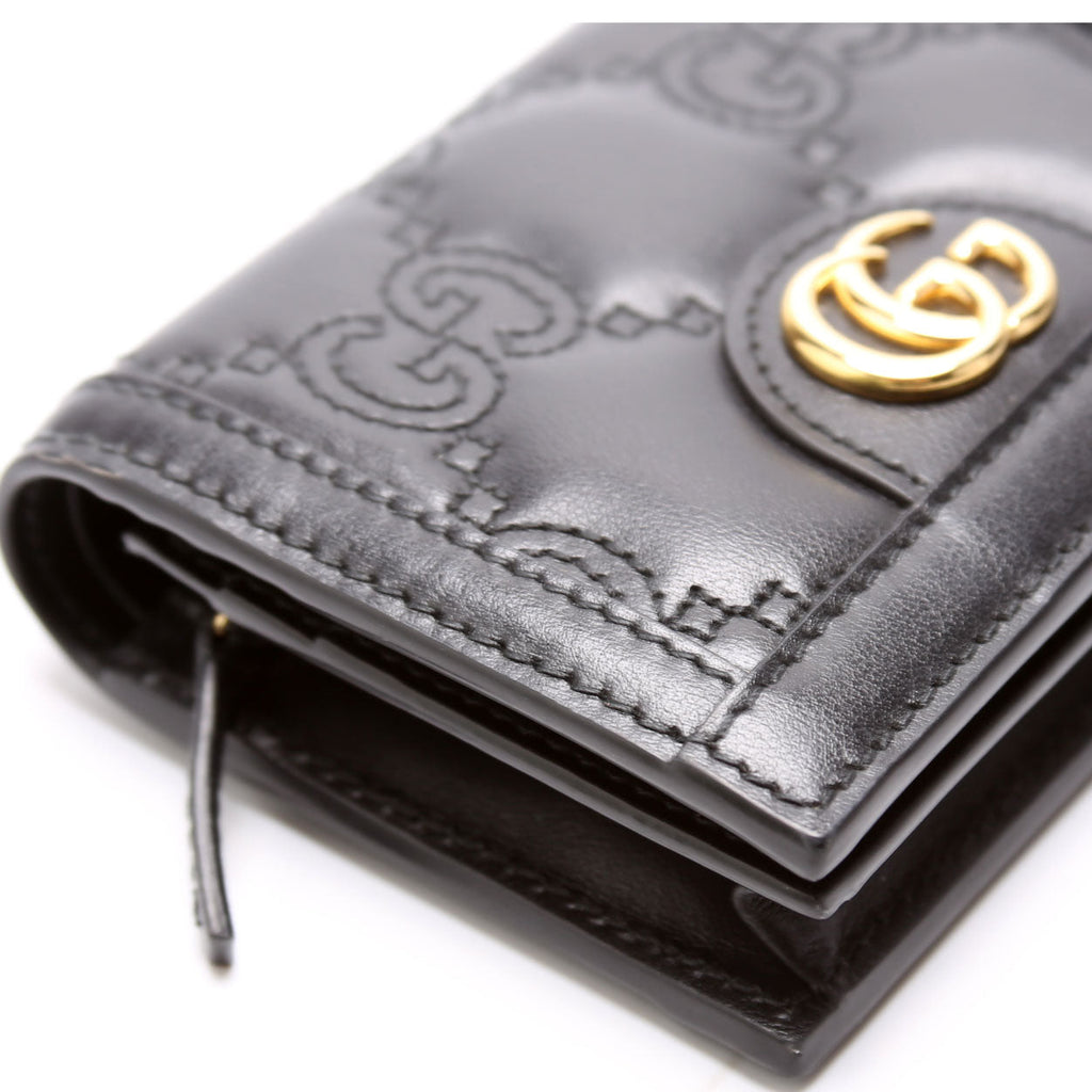 723786 GG Matelasse Card Case Black