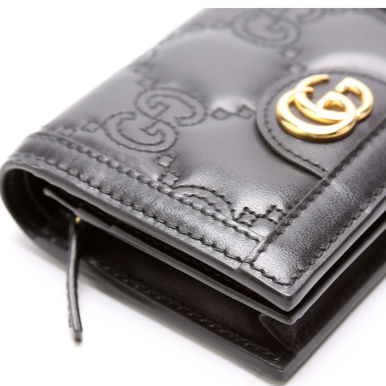 723786 GG Matelasse Card Case Black