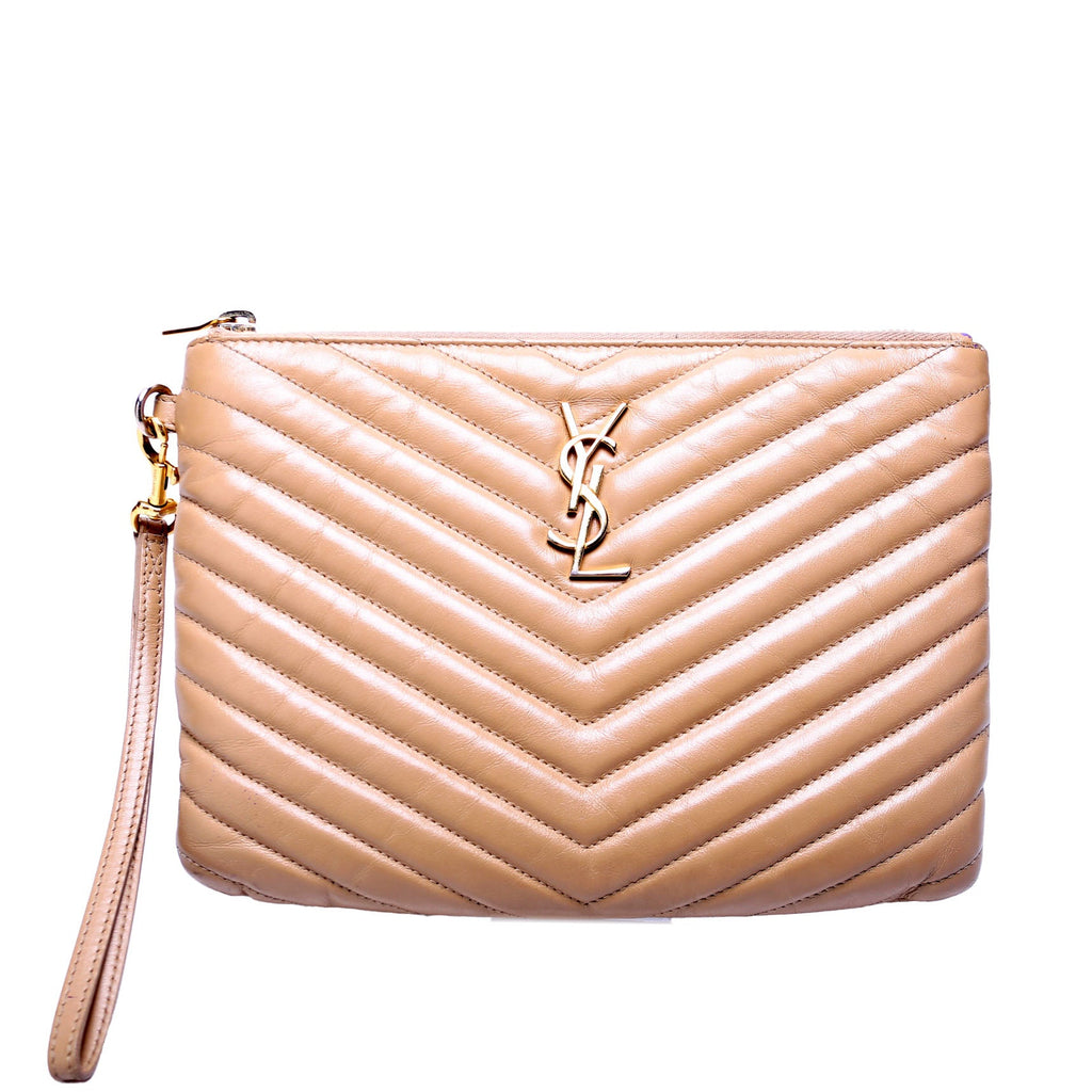 379039 A5 Matelasse Pouch Tan