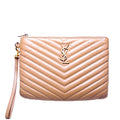 379039 A5 Matelasse Pouch Tan