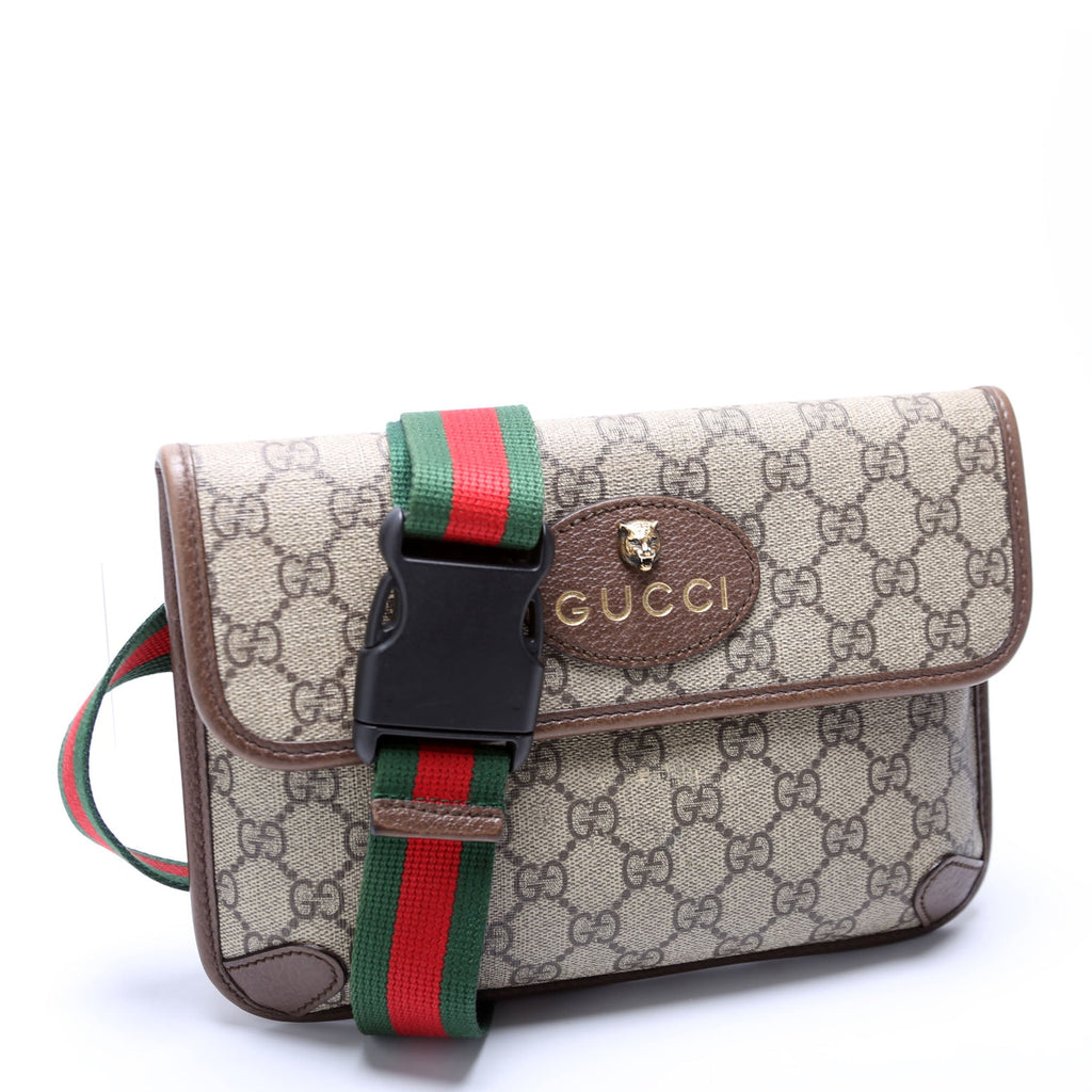 493930 GG Supreme Neo Web Belt Bag Brown