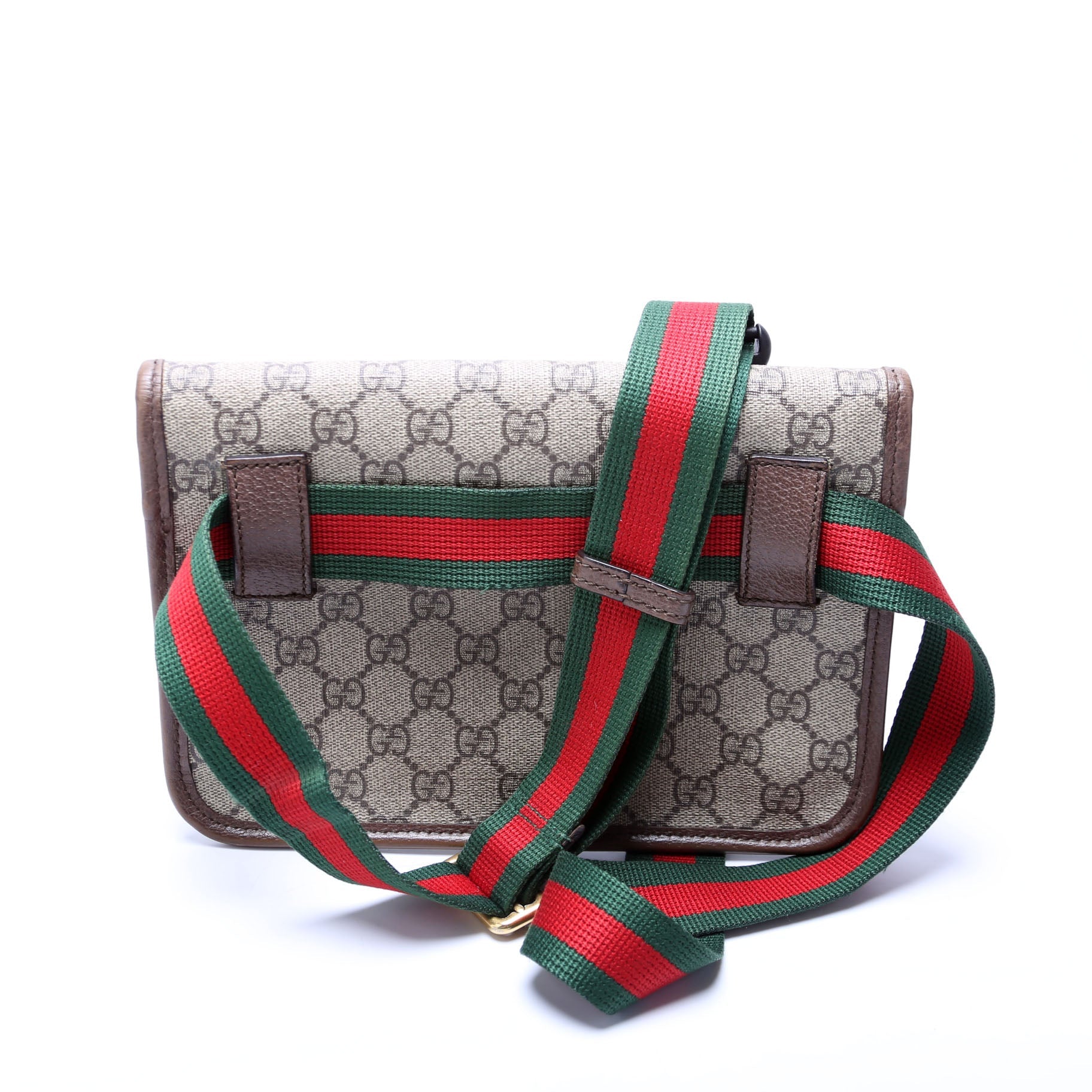 493930 GG Supreme Neo Web Belt Bag Brown
